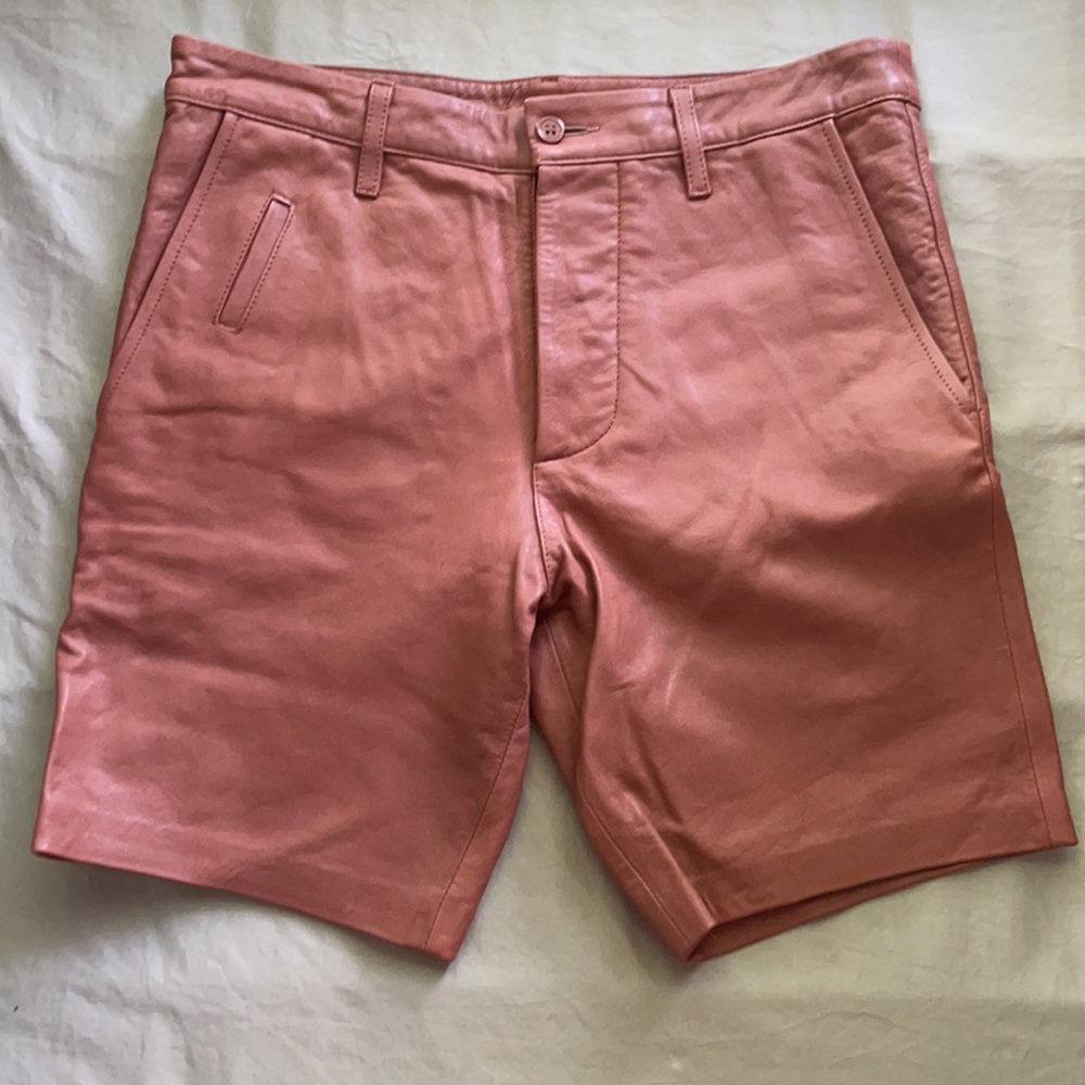 Mackage Manuel sz 28 lamb leather brick colour shorts - Picture 3 of 14